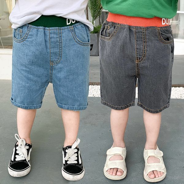 

wear boy's shorts five-legged pants 2020 new korean children's and children's wear jeans baby jeans shorts, Blue