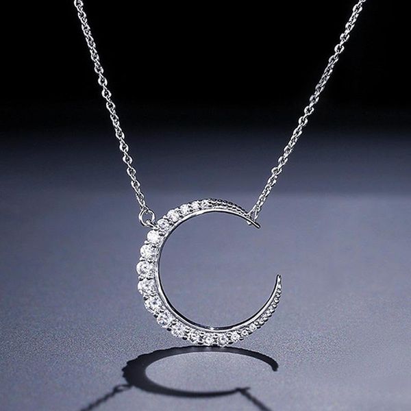 

2020 designer nouveau Ã la mode la lune est simple collier pendentif pour fille amoureux amour fÃªte cadeau bijoux en gros moonso x5224, Silver