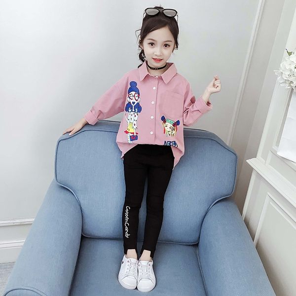 

5tmuo girls' tong chen shan tong chen shan coat shirt autumn clothes 2020 new children's medium and large children's shirt li, White;black