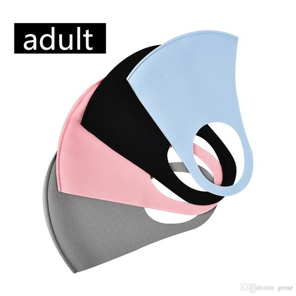 

designer anti dust face mouth cover pm2.5 mask respirator dustproof anti-bacterial washable reusable ice silk cotton masks tools, Silver