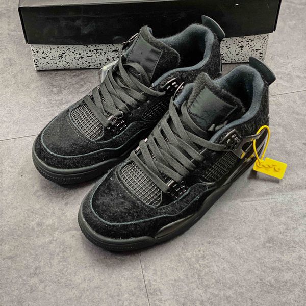 

jumpman 4 retro black cat gs 408452 010 with black black light graphite women mens fashion trainers new designer sneakers schoenen, White;red