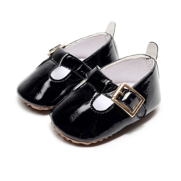 

british style baby girl buckle shallow leather shoes infant anti-slip soft sole toddler shallow newborn shoes
