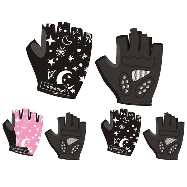 

5q3ox palm nail children self parallel balance protective bicycle bicycle cycling half finger gloves roller skateboard skating protective eq, Blue;gray