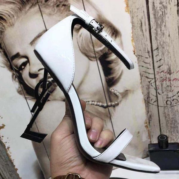 

2020 luxury magic stick white black cowskin real leather platform designer sandals women fashion heels shoes size 35-41 tradingbear 11s1904