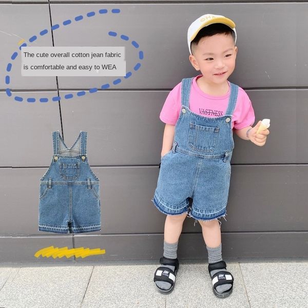 

oaaio chen ma's wear summer children's panty shorts panty wear 2020 new men's baby denim belt shorts all-match children, Blue