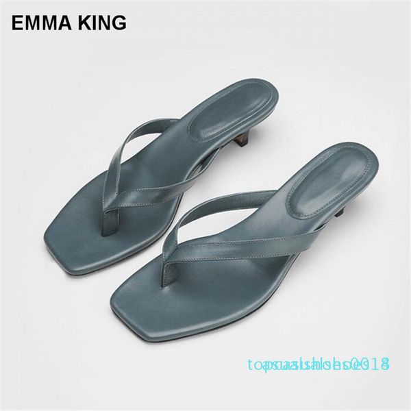 

emma king площади toe низкий каблук сандалии кожа смотри pinch трусы chic стиль вьетнамки дамы outside отпуск башмачок c14, Black