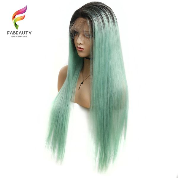 

glueless full lace human hair wigs 1b/green peruvian remy straight hair lace front wig with baby hair pre plucked full lace wig, Black