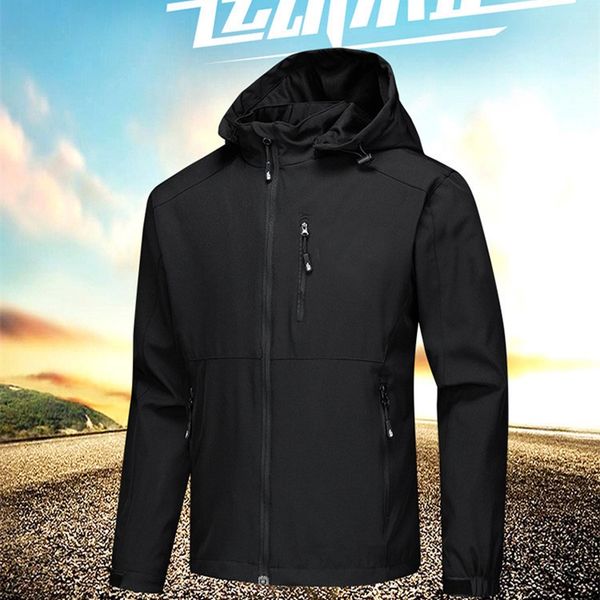 

ub4nx overseas outdoor soft shell windbreaker jacket men's spring and autumn waterproof casual jacket coat men's four seasons spor, Blue;black