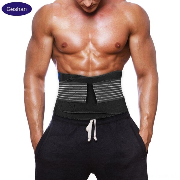 

cuj5z sports sweat fitness weightlifting steel plate support sports sweat waist fitness men's waist-tied fixed belt type men's cor, Black;gray
