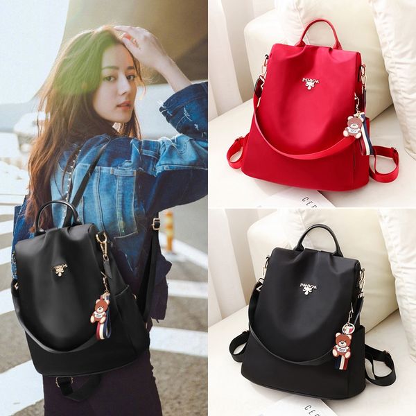 

rg7hg fashion oxford female korean casual versatile student bag 2020 new street trend fashion oxford backpack female korean casual backpack, White