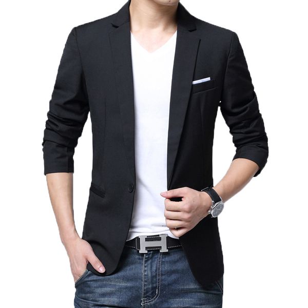 

men's suits & blazers browon spring autumn casual men blazer designs slim fit one button easy care long sleeve plus size 5xl, White;black