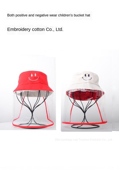 

children's pure cotton embroidered anti-fly foam fisherman bucket hat bucket hat dust-proof sun-proof wind-proof, Blue;gray