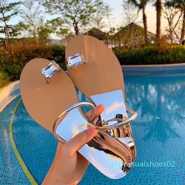 

summer new women pinch flash drill sandals slippers women fashion wild rhinestone flip-flops t02, Black