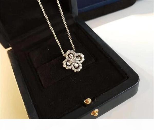 

woman luxury necklace 925 silver flower pendant necklace diamond loop for women love gift ing