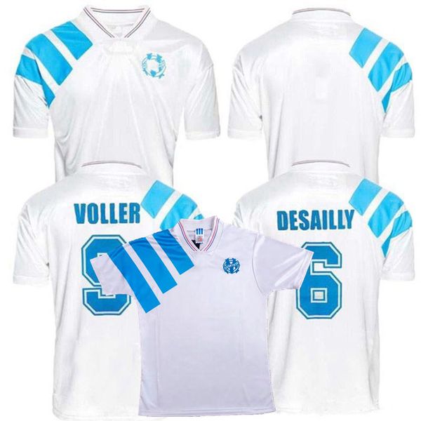 

retro classic 1993 marseille soccer jerseys olympique de marseille 92/93 desailly retro football shirt s-2xl, Black;yellow