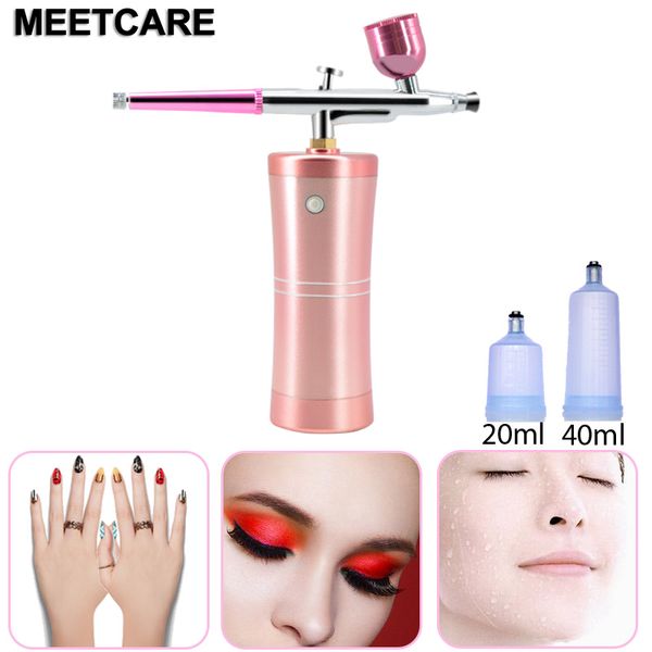 

nozzle dual action airbrush kit compressor portable air brush paint spray gun for nail art tattoo cake hydration beauty tool