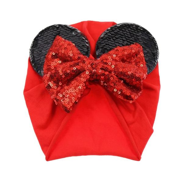 

12 шт / комплект мышь уха блестка детская hat твердый мягкий хлопок beanie bowknot cap новорожденные фотографии реквизит детских мальчики го, Yellow