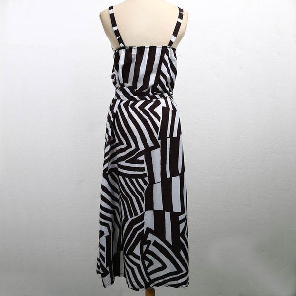 

women casual dresses summer strap dress boho maxi long evening party dress beach holiday sundress, Black;gray