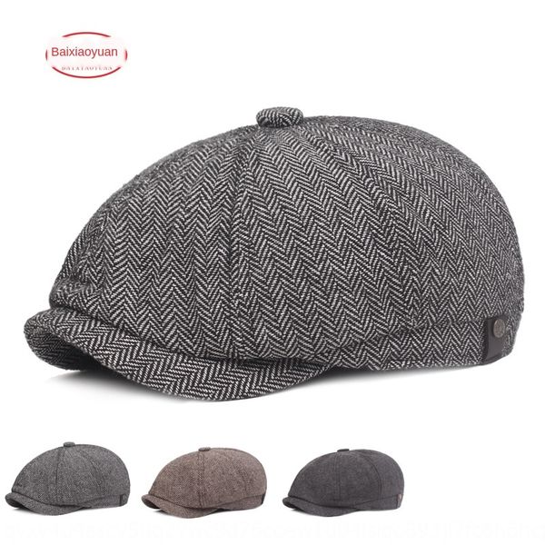 

ren zi ni beret men women octagonal cap literary youth daily bay progress mao men's beret hat octagonal hat hat, Blue;gray