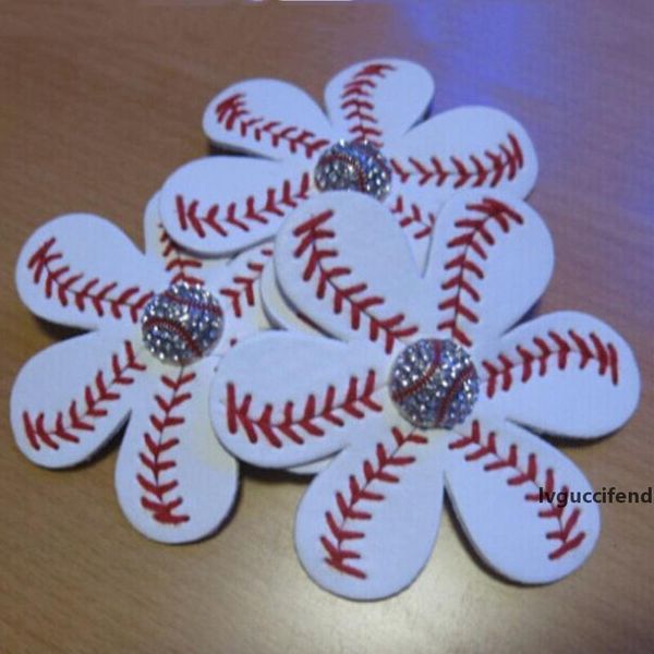 

baseball softball hair clips leather sport hairbands seamed hair bows rhinestone hairpins baseball hair barrettes party favor dbc bh3160