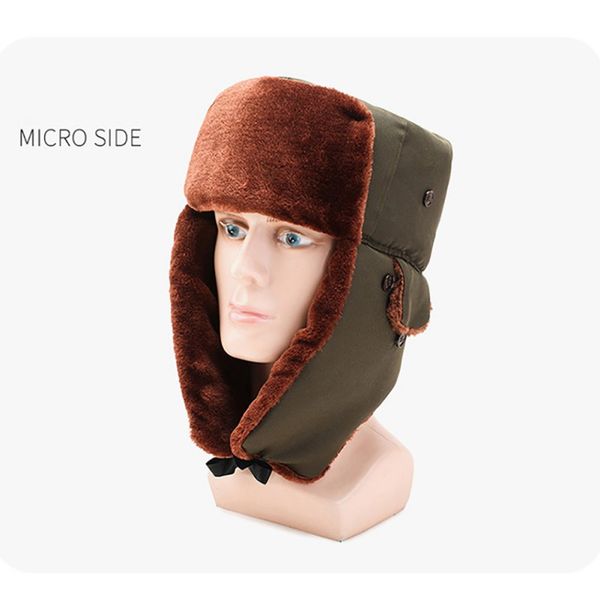 

winter bomber hat cold resistance hat ear flaps ear protection thick cap hunting skiing cycling bicycle, Black