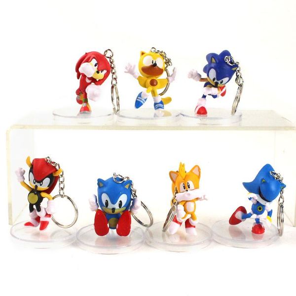 

2020 sonic the hedgehog figure shadow knuckles tails sonic figure sonic 4st generation boom dolls toys keychein