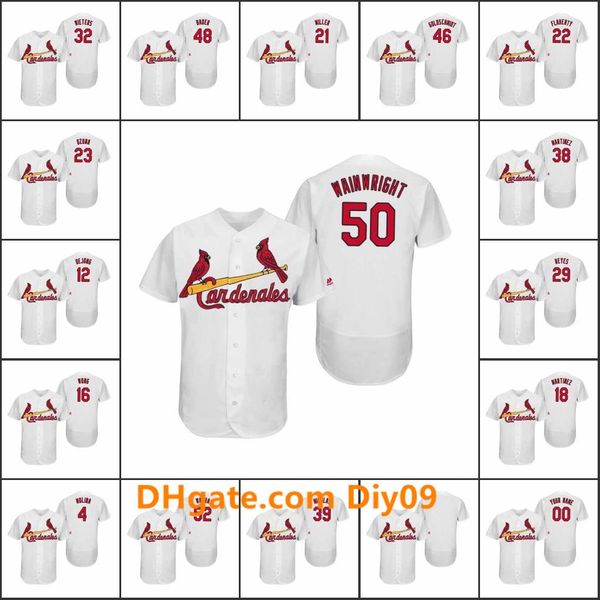 

st. louis cardinals men #4 yadier molina 22 jack flaherty 46 paul goldschmidt women youth hispanic heritage custom jersey, Black