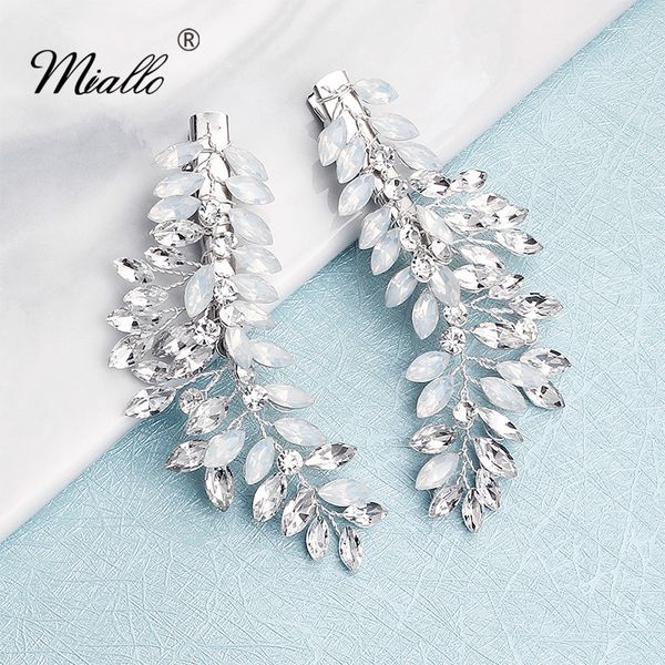 

miallo 2020 fashion wedding hair clips women bridal headpieces hair jewelry accessories austrian crystal handmade hairpin, Golden;silver