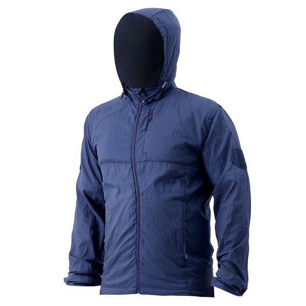 

men's hiking hooded quick dry skin clothing outdoor sport sun protection camping trekking climbing jackets coats male overcoat, Blue;black