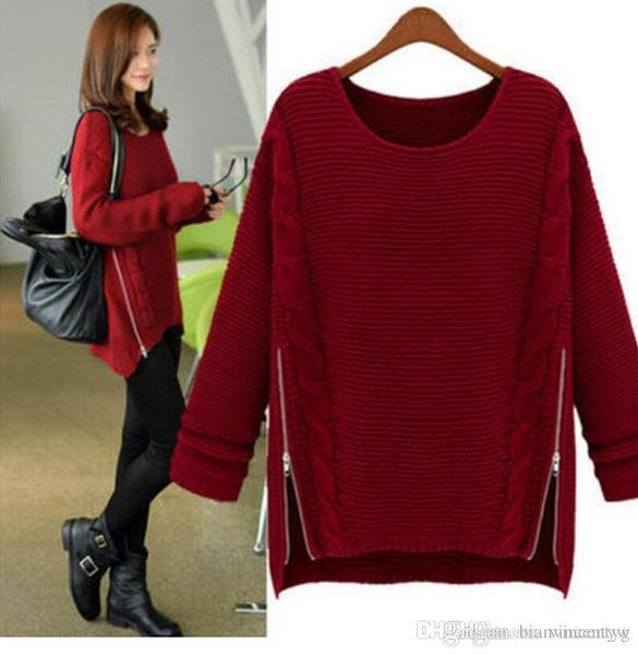

2017 new slit women's high necked sleeveless sweater pullover hedging solid color fashion zipper open ladies fashion loos, White