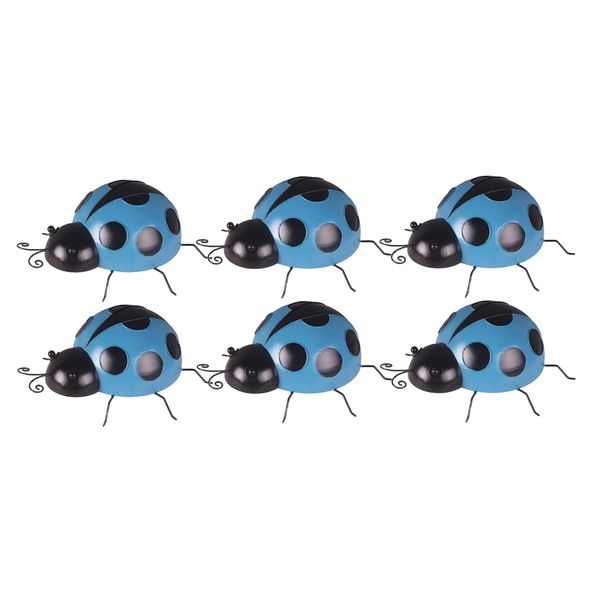 

6x cute metal ladybird wall art hand painted wall hanging ladybug ornaments