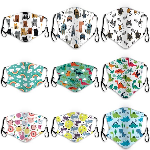 

5 colors kids face masks anti dust masks anti-fog face mask breathable reusable dustproof ice silk cotton masks zza1866#650