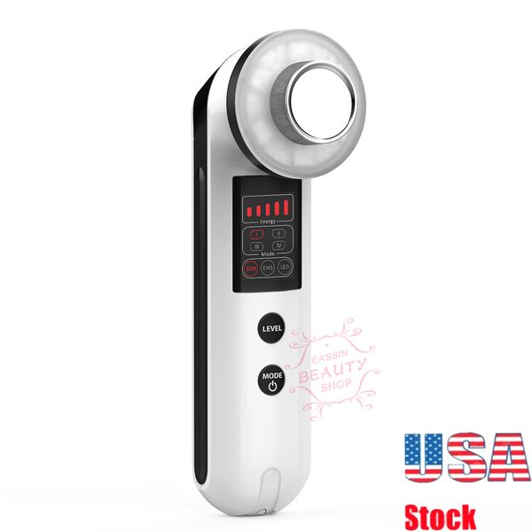 

ultrasound face cleansing at home sonic vibration facial massager led pn light treatment 7 colors pn device, Black;white