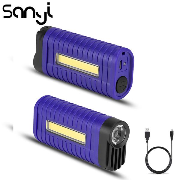 

portable lanterns sanyi 2 modes lamp 3800 lumen usb rechargeable built-in battery led cob torch for camping hunting