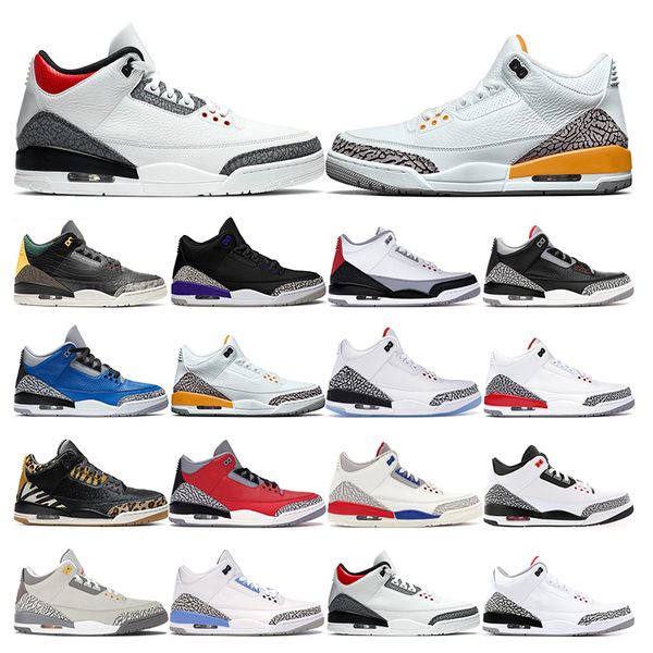 

new mens trainers basketball shoes 3s varsity royal fire red animal court purple unc black white cement sports sneakers outdoor size 7-13