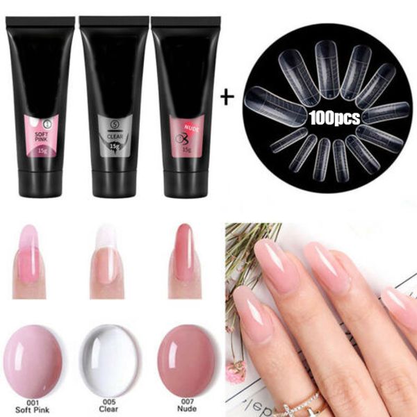 

poly extension uv gel nail polish set nail tips crystal building gel kit tool kg66