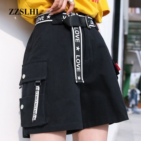 

2020 hip hop shorts women bf large pocket cargo harajuku loose shorts women korean ulzzang trendy street summer, White;black