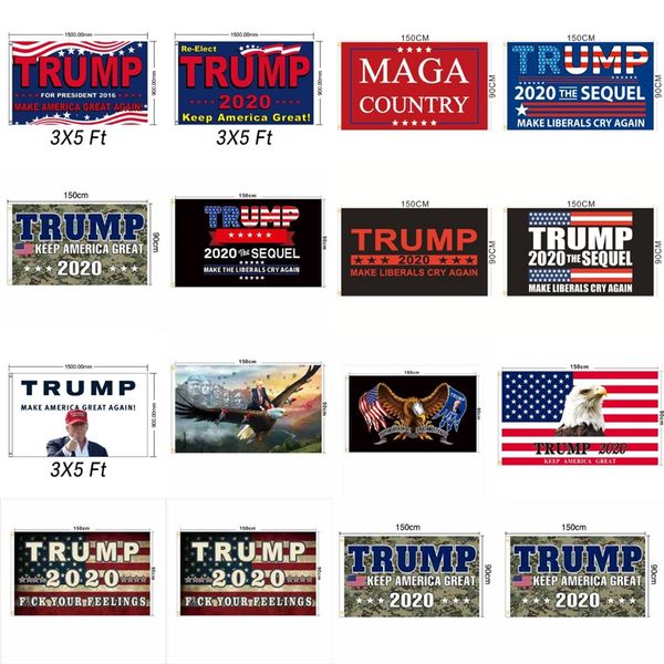 Bandeira Trump 90 * 150 centímetros 13 estilos Trump 2020 Keep America Flag Grande MAGA americano eleição presidencial Trump Flags CYZ2483 30pcs
