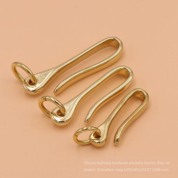 

pure copper cloth u-type copper buckle hook buckle brass u-type key chain cloth hook chain diy handmade leather accessories, Silver