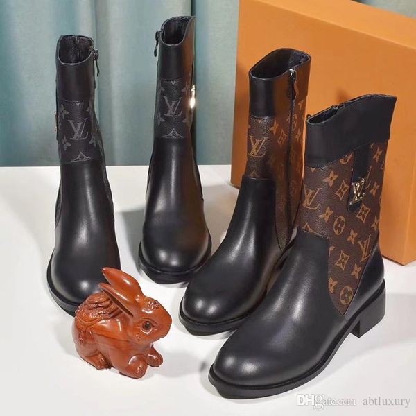 

winter boots women zipper mid -calf wedge luxury chaussures de femme fashion womens shoes booties vintage style bottes femmes sale lady shoe, Black