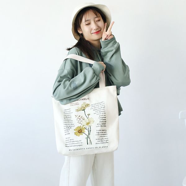 

women canvas shopping bag female canvas cloth shoulder bag eco handbag tote reusable grocery shopper bags students book