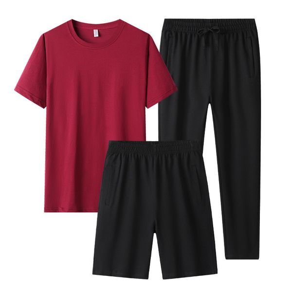 

summer 2020 new men's leisure suit sports three piece set, Gray