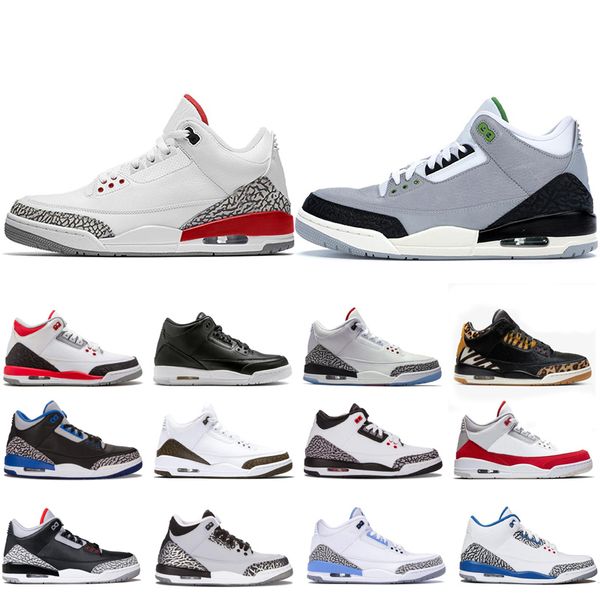 

est air authentic se denim fire red basketball shoes white leather upper retro men 3s se-t denim sports sneakers