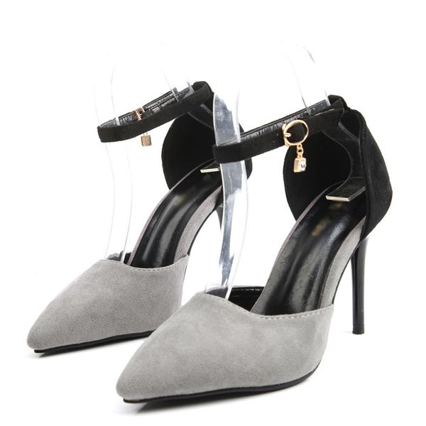 

женская обувь насос дамы сторона лодыжки ремень насос летом стекаются сандалии дамы на высоких каблуках на высоких каблуках женские указал о, Black