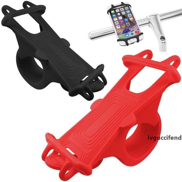 

shockproof stable universal bike phone holder silicone elastic band handlebar adjustable gps phone bracket stand bicycle motorcycle mount