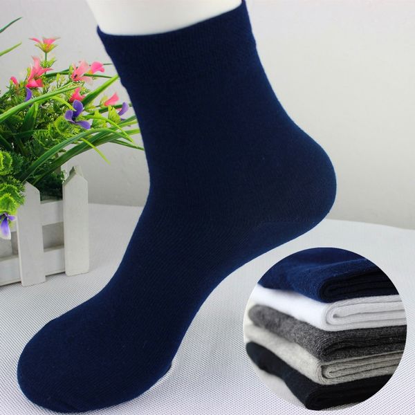 

spring and autumn medium cotton socks men's business leisure cotton mid-calf socks sweat-absorbent deodorant, Black