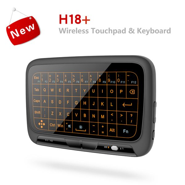 H18 Plus Klavye 2.4G Kablosuz Dokunmatik Yüzey Klavye Arka Işık Hava Fare TouchPAD Mouse ile Akıllı TV / Android Kutusu / Bilgisayar