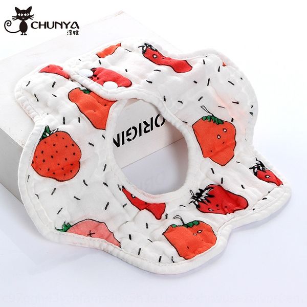 

raswl pure bib saliva towel cotton eight-layer high-density washed gauze bib 360-degree rotating infant washed bubble gauze soft saliva towe