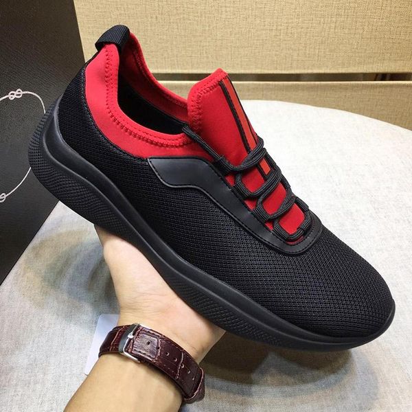 

mesh and neoprene sneakers mens shoes zapatos de hombre fashion classic comfortable soft style footwears outdoor walking lace -up men shoes, Black