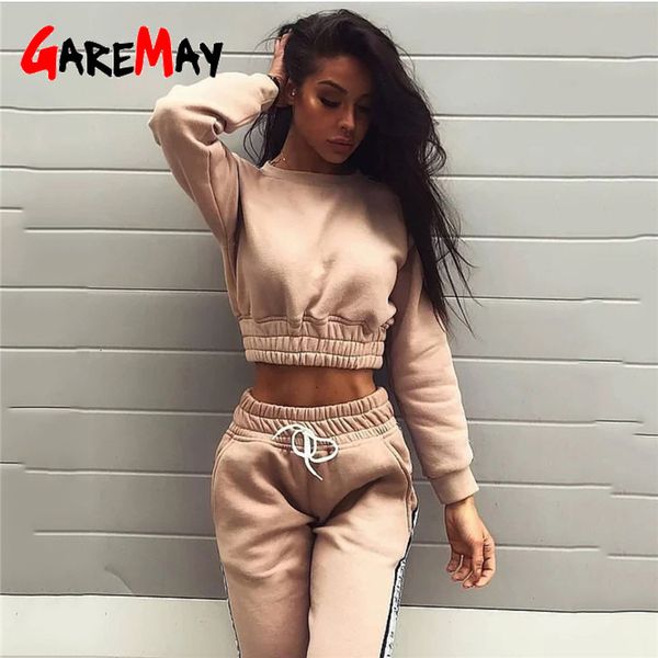 

winter 2 piece set top женщин и брюки с длинным рукавом trucksuit женщины sweatsuits наборы sexy причинная брюки костюм теплый красный костю, Gray